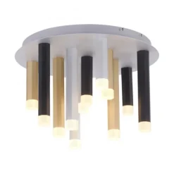 PURE Gemin LED-Deckenleuchte, puristisches Design, gebürstet, Aluminium
