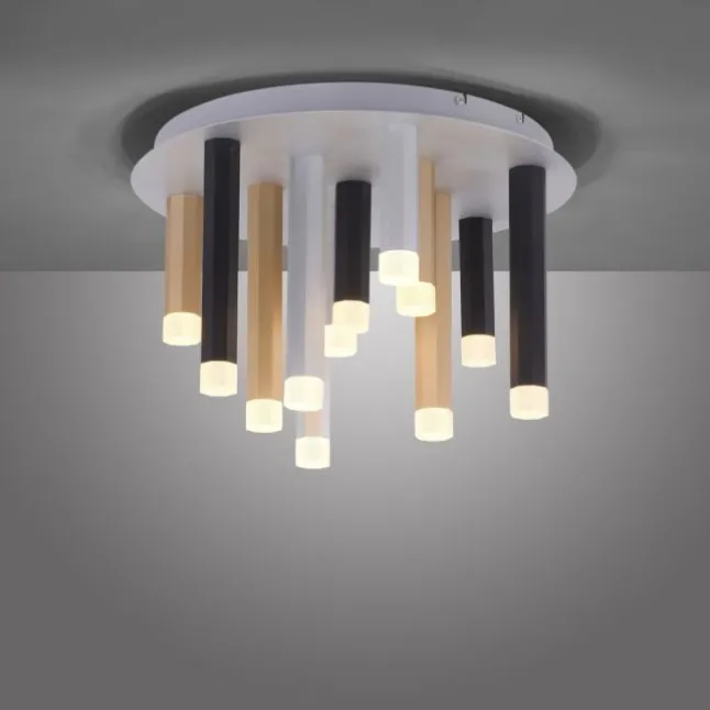 PURE Gemin LED-Deckenleuchte, puristisches Design, gebürstet, Aluminium