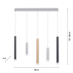 PURE Gemin LED-Pendelleuchte, Aluminium, gebürstet, höhenverstellbar