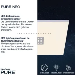PURE Neo LED-Multifunktionspanel, 45x45cm, Lichtfarbsteuerung, Fernbedienung