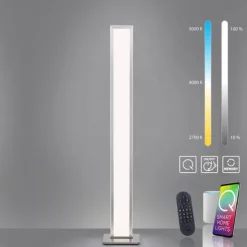 Q-ROSA LED-Stehleuchte Smart-Home, Lichtfarbsteuerung inkl. Fernbedienung, Dimmbar, Memoryfunktion