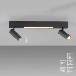 Schöner Wohnen-Kollektion Deckenleuchte DANTE, schwarz, 2-flammig, Serienschalter, Memoryfunktion