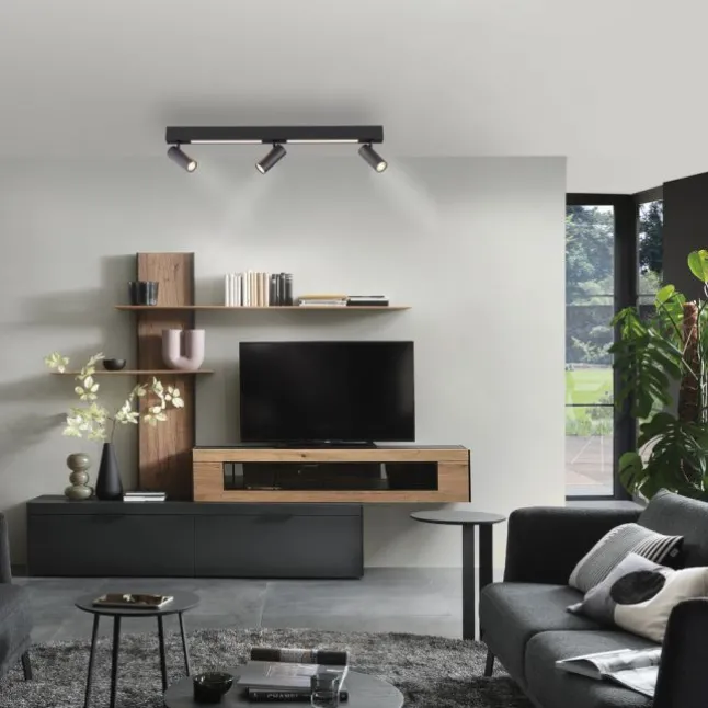 Schöner Wohnen-Kollektion Deckenleuchte DANTE, schwarz, 3-flammig, Serienschalter, Memoryfunktion