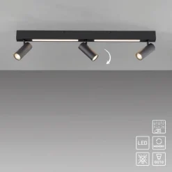 Schöner Wohnen-Kollektion Deckenleuchte DANTE, schwarz, 3-flammig, Serienschalter, Memoryfunktion