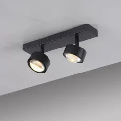 Schöner Wohnen-Kollektion Deckenleuchte Strahler KULU, schwarz, 2-flammig, dreh- und schwenkbar