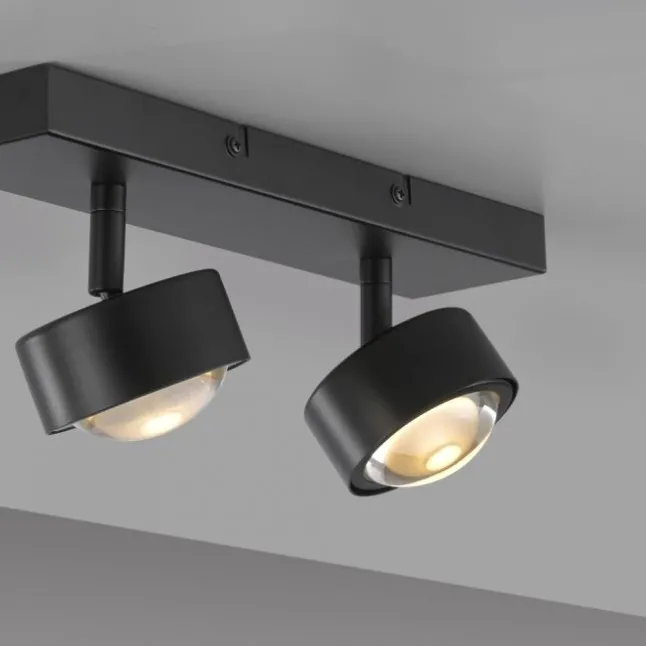 Schöner Wohnen-Kollektion Deckenleuchte Strahler KULU, schwarz, 2-flammig, dreh- und schwenkbar
