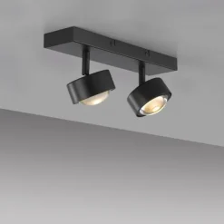 Schöner Wohnen-Kollektion Deckenleuchte Strahler KULU, schwarz, 2-flammig, dreh- und schwenkbar