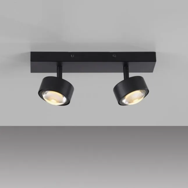 Schöner Wohnen-Kollektion Deckenleuchte Strahler KULU, schwarz, 2-flammig, dreh- und schwenkbar