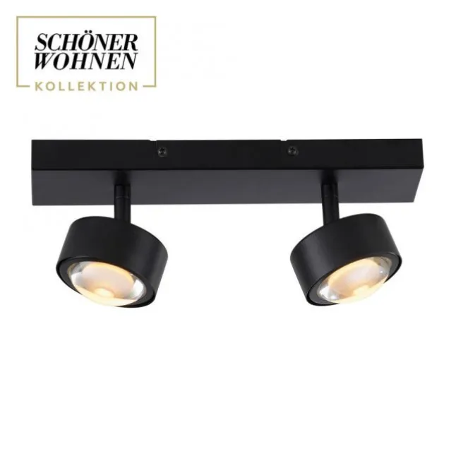 Schöner Wohnen-Kollektion Deckenleuchte Strahler KULU, schwarz, 2-flammig, dreh- und schwenkbar