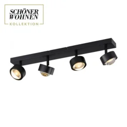 Schöner Wohnen-Kollektion Deckenleuchte KULU, schwarz, 4-flammig, dreh- und schwenkbar