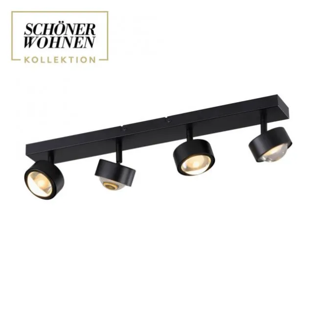 Schöner Wohnen-Kollektion Deckenleuchte KULU, schwarz, 4-flammig, dreh- und schwenkbar