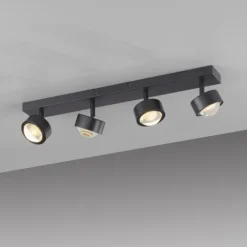 Schöner Wohnen-Kollektion Deckenleuchte KULU, schwarz, 4-flammig, dreh- und schwenkbar