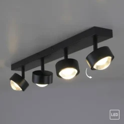 Schöner Wohnen-Kollektion Deckenleuchte KULU, schwarz, 4-flammig, dreh- und schwenkbar