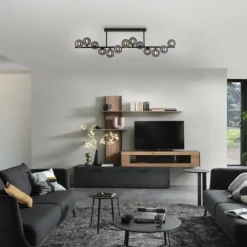 Schöner Wohnen-Kollektion Deckenleuchte DUBAI, schwarz, Rauchglas, Innenleuchte