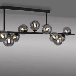 Schöner Wohnen-Kollektion Deckenleuchte DUBAI, schwarz, Rauchglas, Innenleuchte