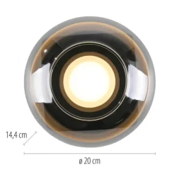 Schöner Wohnen-Kollektion Deckenleuchte SIA schwarz, Rauchglas, dimmbar, Memory