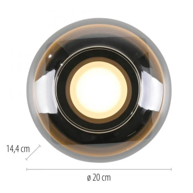 Schöner Wohnen-Kollektion Deckenleuchte SIA schwarz, Rauchglas, dimmbar, Memory