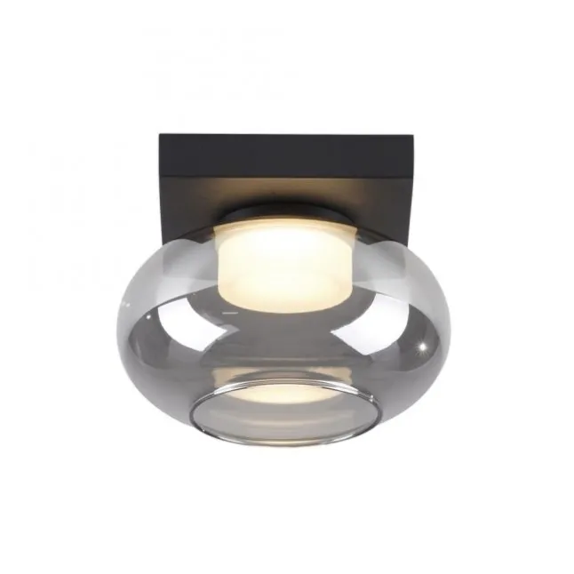 Schöner Wohnen-Kollektion Deckenleuchte SIA schwarz, Rauchglas, dimmbar, Memory