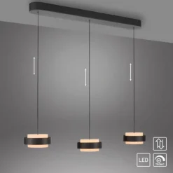 Schöner Wohnen-Kollektion 3fl. LED Pendelleuchte ELMO schwarz