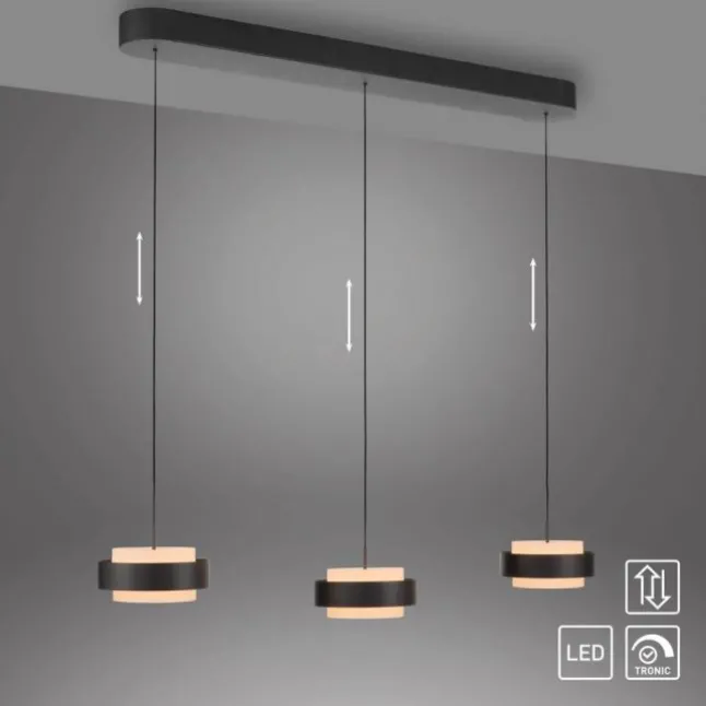 Schöner Wohnen-Kollektion 3fl. LED Pendelleuchte ELMO schwarz
