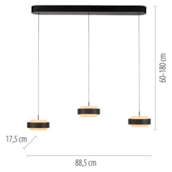 Schöner Wohnen-Kollektion 3fl. LED Pendelleuchte ELMO schwarz