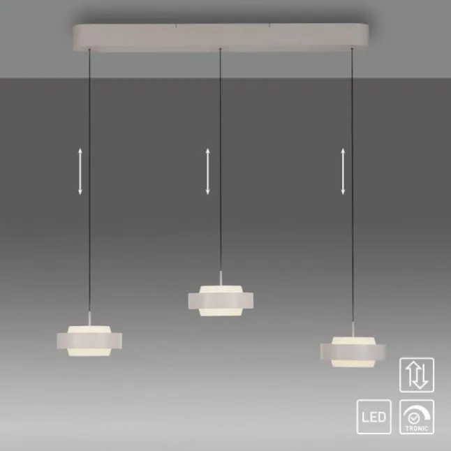 Schöner Wohnen-Kollektion 3fl. LED Pendelleuchte ELMO sandbrise
