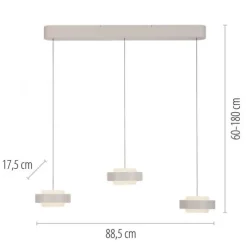 Schöner Wohnen-Kollektion 3fl. LED Pendelleuchte ELMO sandbrise