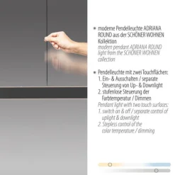 Schöner Wohnen-Kollektion LED Pendelleuchte ADRIANA, schwarz, dimmbar