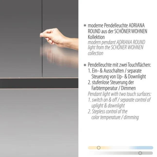 Schöner Wohnen-Kollektion LED Pendelleuchte ADRIANA, schwarz, dimmbar