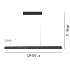 Schöner Wohnen-Kollektion LED Pendelleuchte ADRIANA, schwarz, dimmbar