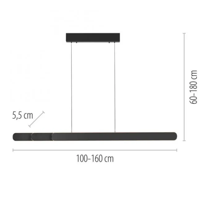 Schöner Wohnen-Kollektion LED Pendelleuchte ADRIANA, schwarz, dimmbar