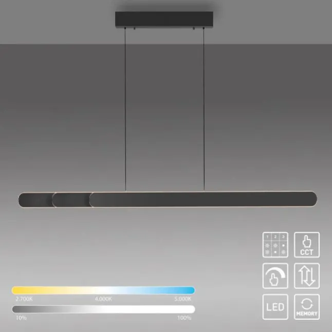 Schöner Wohnen-Kollektion LED Pendelleuchte ADRIANA, schwarz, dimmbar