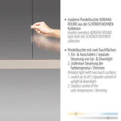 Schöner Wohnen-Kollektion LED Pendelleuchte ADRIANA, sandfarben, dimmbar