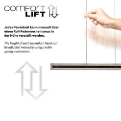 Schöner Wohnen-Kollektion LED Pendelleuchte LENA, schwarz, Dimmer, Up-and Down