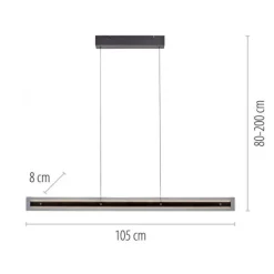 Schöner Wohnen-Kollektion LED Pendelleuchte LENA, schwarz, Dimmer, Up-and Down