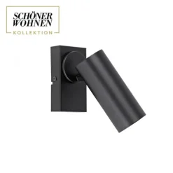 Schöner Wohnen-Kollektion LED Wand- und Deckenleuchte RIK, schwarz, einflammig