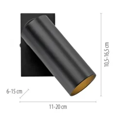 Schöner Wohnen-Kollektion LED Wand- und Deckenleuchte RIK, schwarz, einflammig