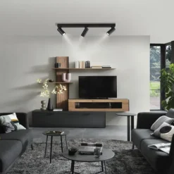 Schöner Wohnen-Kollektion LED Deckenleuchte RIK, schwarz, 3-flammig, drehbar