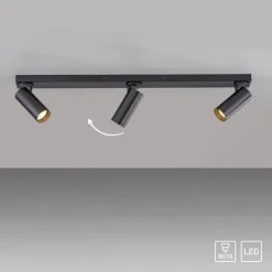 Schöner Wohnen-Kollektion LED Deckenleuchte RIK, schwarz, 3-flammig, drehbar