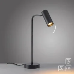 Schöner Wohnen-Kollektion LED Tischleuchte RIK, schwarz, EEK A, dreh-und schwenkbar, Schnurschalter