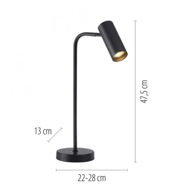 Schöner Wohnen-Kollektion LED Tischleuchte RIK, schwarz, EEK A, dreh-und schwenkbar, Schnurschalter