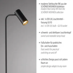 Schöner Wohnen-Kollektion LED Stehleuchte RIK, schwarz, dreh-und schwenkbar, Schnurschalter