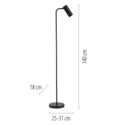 Schöner Wohnen-Kollektion LED Stehleuchte RIK, schwarz, dreh-und schwenkbar, Schnurschalter