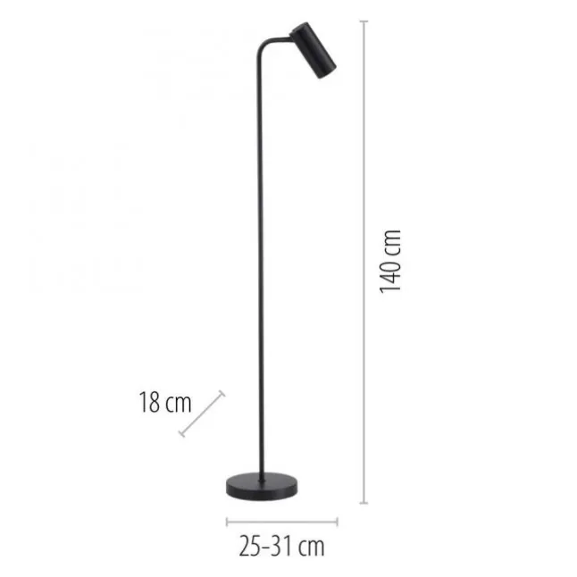 Schöner Wohnen-Kollektion LED Stehleuchte RIK, schwarz, dreh-und schwenkbar, Schnurschalter