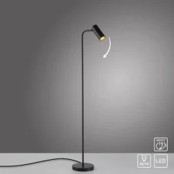 Schöner Wohnen-Kollektion LED Stehleuchte RIK, schwarz, dreh-und schwenkbar, Schnurschalter