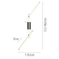 Schöner Wohnen-Kollektion LED Deckenleuchte STRAIGHT, schwarz, Arme schwenkbar