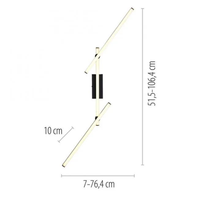 Schöner Wohnen-Kollektion LED Deckenleuchte STRAIGHT, schwarz, Arme schwenkbar