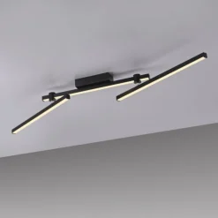 Schöner Wohnen-Kollektion LED Deckenleuchte STRAIGHT, schwarz, Arme schwenkbar