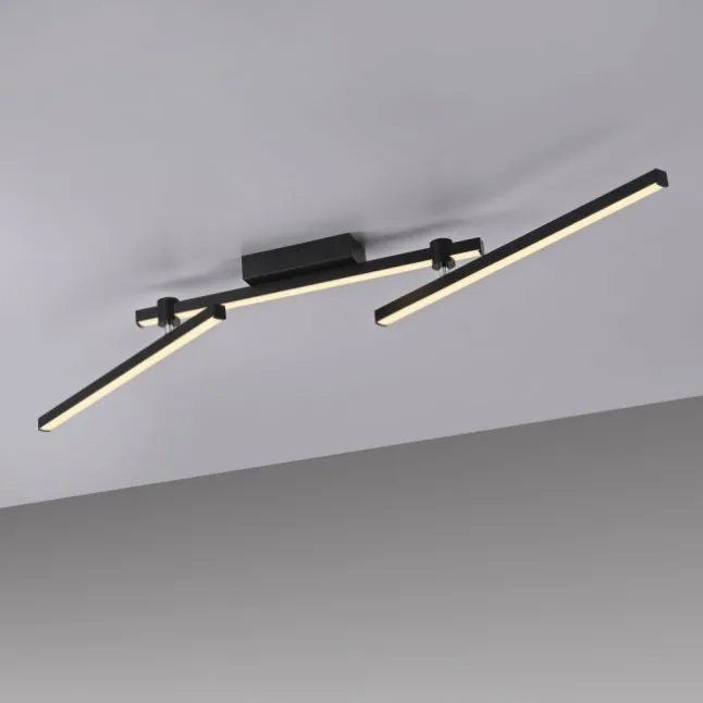 Schöner Wohnen-Kollektion LED Deckenleuchte STRAIGHT, schwarz, Arme schwenkbar