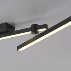Schöner Wohnen-Kollektion LED Deckenleuchte STRAIGHT, schwarz, Arme schwenkbar